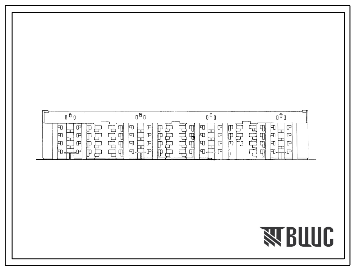 Типовой проект 114-12-127 4-этажный 4-секционный дом на 64 квартиры 1Б.2А.2Б.3Б (однокомнатных-8, двухкомнатных-32, трехкомнатных-24) со стенами из кирпича. Для строительства в 1В и 2В климатических подрайонах.