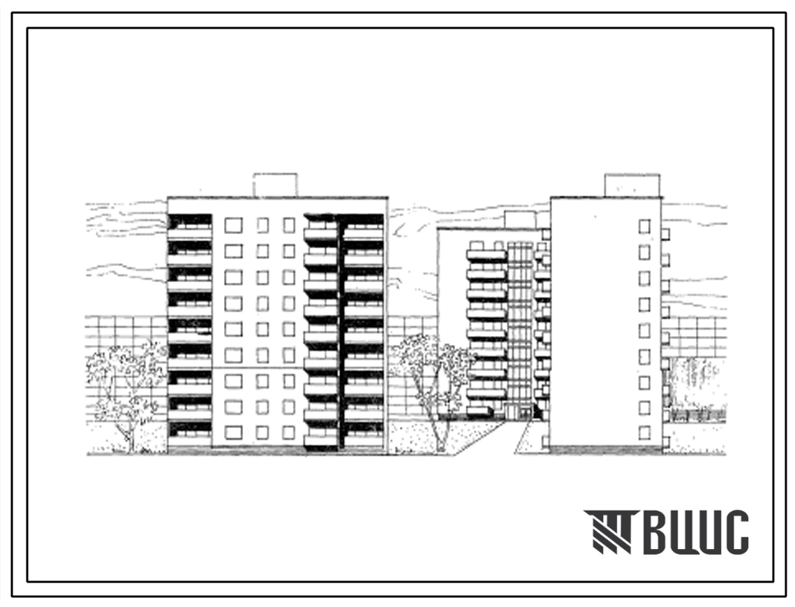 Типовой проект 87-020 Девятиэтажная блок-секция торцевая правая на 36 квартир для строительства во 2 и 3 строительно-климатических зонах.