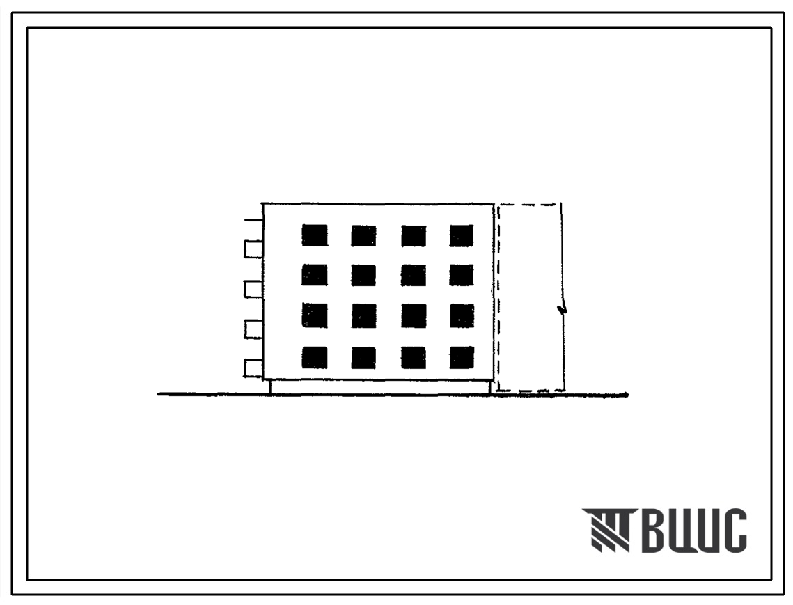Типовой проект 70-024с Четырехэтажная блок-секция-вставка угловая левая на 8 квартир с несущим сборно-монолитным железобетонным каркасом и заполнением стен из кирпича. Для строительства в 3 строительно-климатической зоне в районах с сейсмичностью 9 баллов