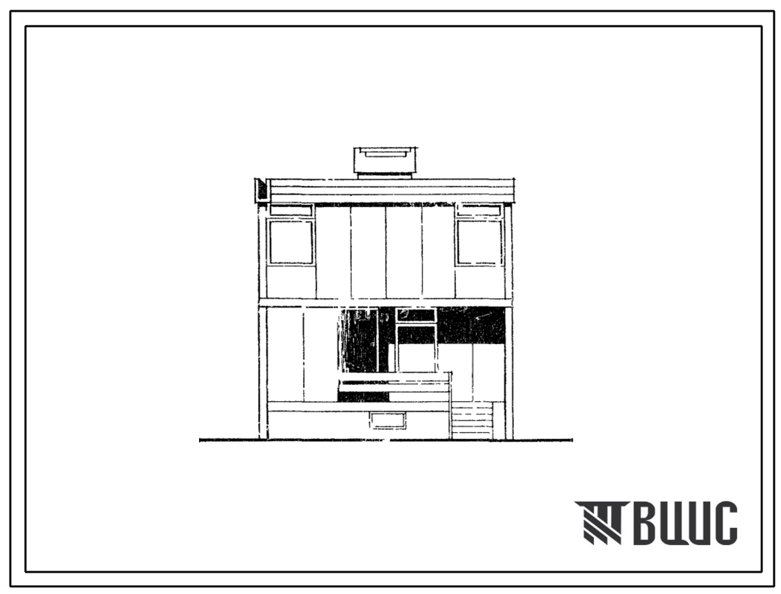 Типовой проект 143-126-40 Двухэтажный жилой дом из ячеистого бетона с пятикомнатной квартирой в 2 уровнях (вариант с разрезкой 1200 мм).
