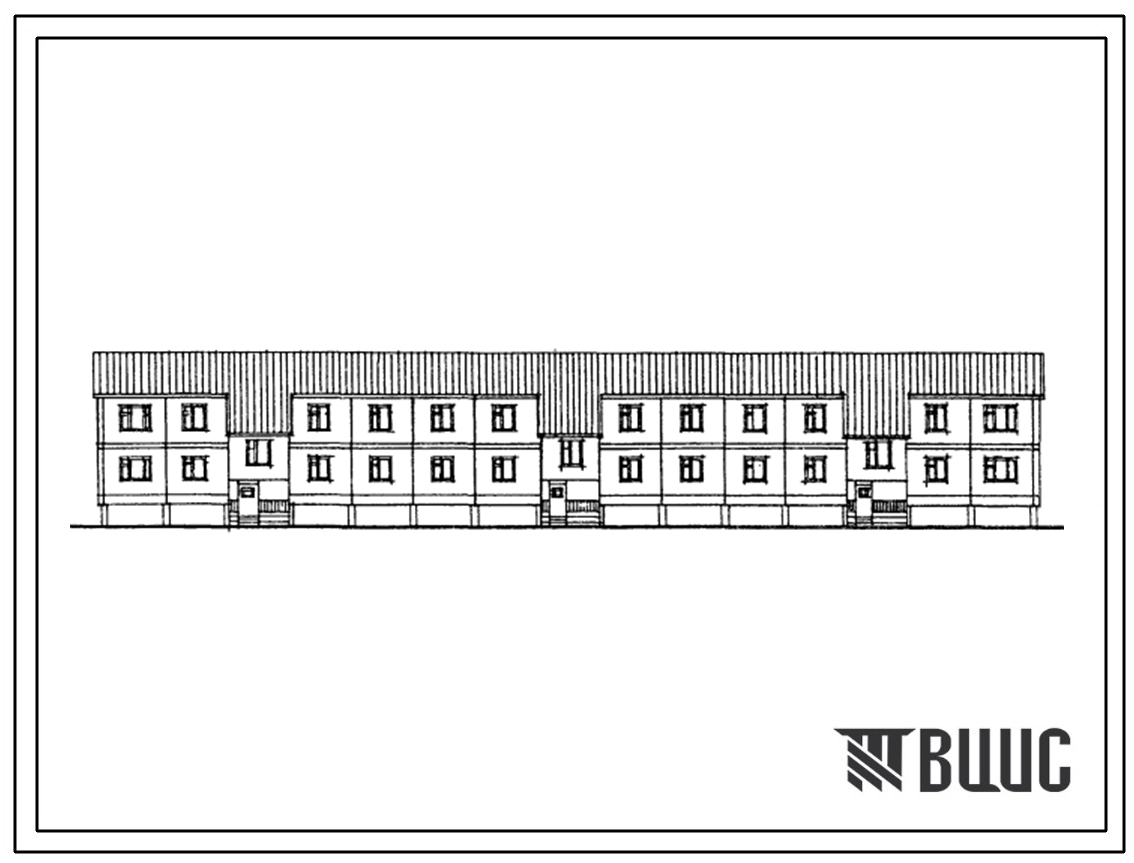 Типовой проект 171-115-176см.13.87 2-этажный 18-квартирный жилой дом деревянно-панельной конструкции для строительства в районах Тюменской области