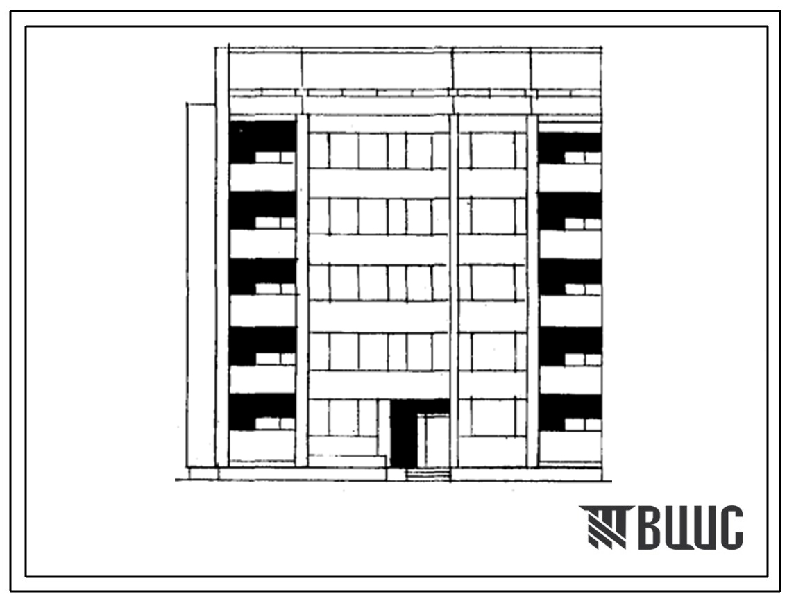 Типовой проект 103-044/1 Пятиэтажная блок-секция рядовая с левым торцевым окончанием под углом 900 на 14 квартир (двухкомнатных 2Б-8, трехкомнатных 3Б-6). Для строительства во 2Б и 2В климатических подрайонах Латвийской ССР
