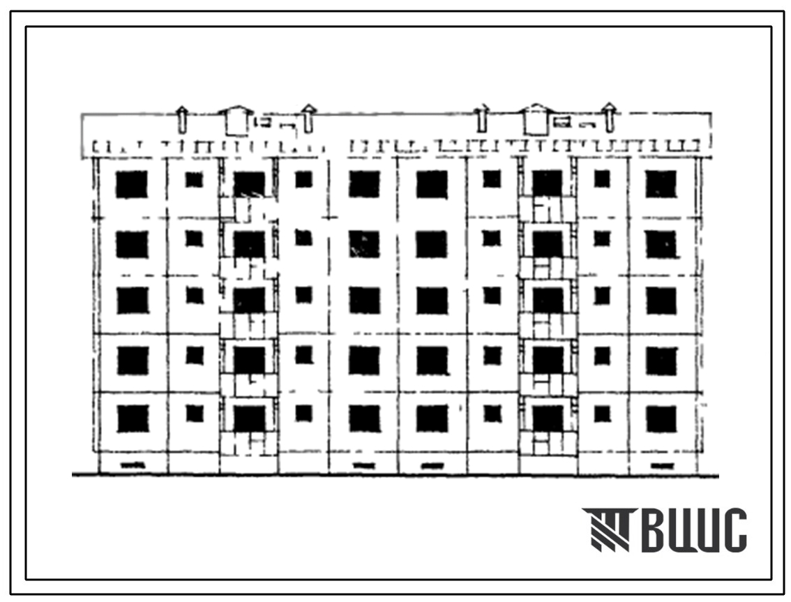 Типовой проект 69-014с/1 Пятиэтажная двойная блок-секция на 20 квартир 2Б.3А-3А.2Б