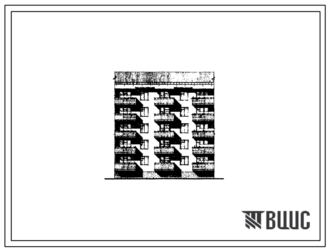 Типовой проект 70-065с/1 Пятиэтажная рядовая блок-секция на 15 квартир (двухкомнатных 2А — 5, 2Б — 10).