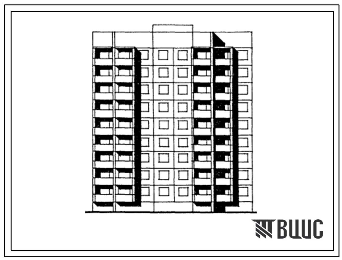 Типовой проект 91-050.13.86 Блок-секция рядовая 9-этажная 36-квартирная 1Б-2Б-3Б-4Б для Белгородской области