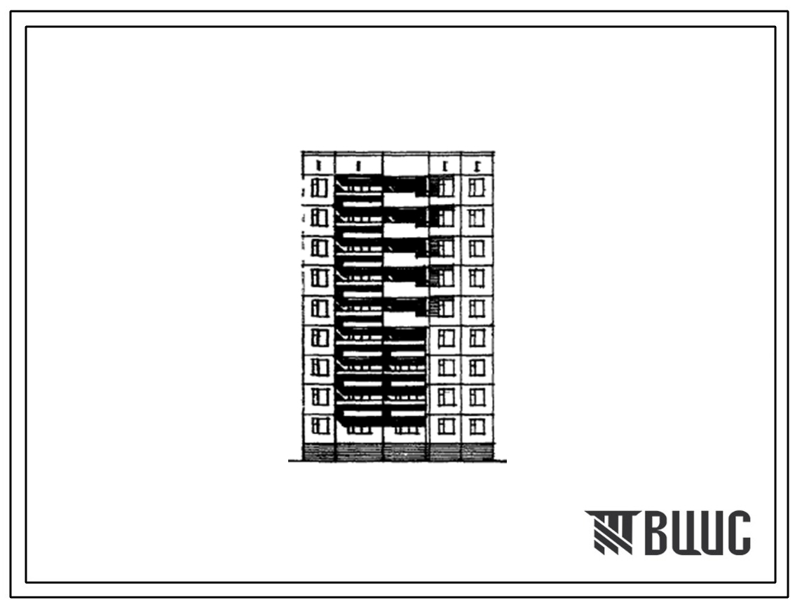 Типовой проект 97-0106/1 Девятиэтажная рядовая полублок-секция основная левая ОР2л-2Б.-2Б.-2Б.
