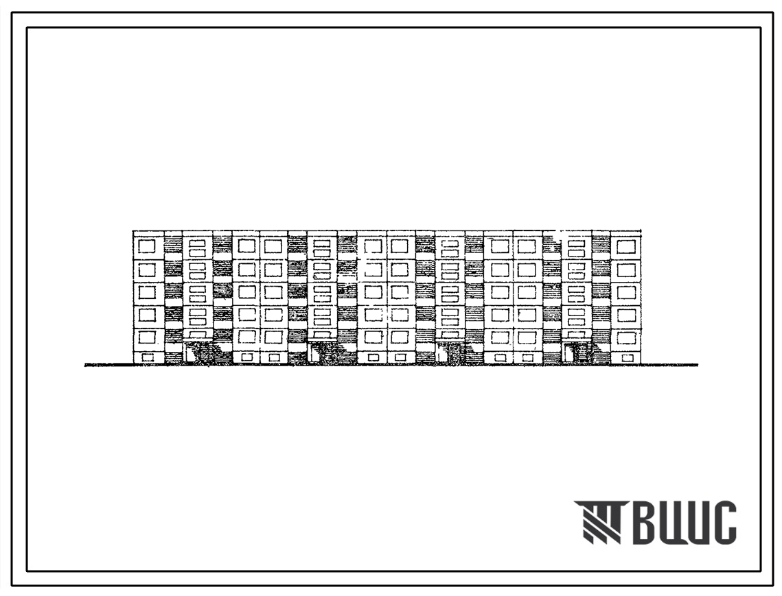 Типовой проект 111-121-61/1 Пятиэтажный четырехсекционный крупнопанельный дом на 60 квартир (однокомнатных 1Б-10, двухкомнатных 2Б-40, трехкомнатных 3Б-10). Для строительства во 2 климатическом районе Эстонской ССР