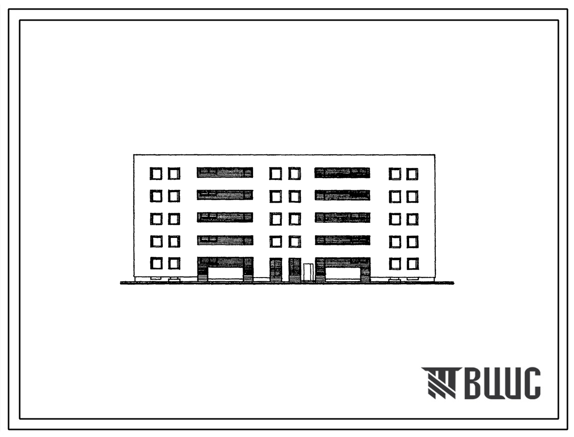 Типовой проект 166-03/1 Блок-секция пятиэтажная рядовая на 20 квартир (двухкомнатных 2Б-10, трехкомнатных 3Б-10). Для строительства во 2В климатическом подрайоне Литовской ССР