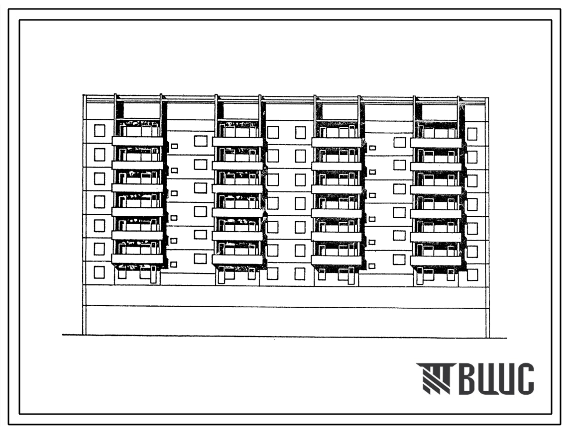 Типовой проект 135-0335с.23.87 9-этажная блок-секция на 64 квартиры 2-2-2-2-3-3-3-3 со встроенными в 1 этаже помещениями обслуживания неселения для строительства в г. Иркутске (пристрой к оси Гс)