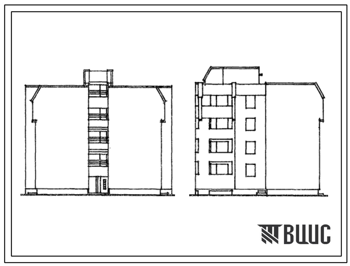 Типовой проект 1-318-0107.84 Блок-секция 4-этажная 16-квартирная угловая, с торцевыми окончаниями 1Б-1Б-1Б-1Б. Для строительства во 2В климатическом подрайоне Литовской ССР (для застройки малых городов).