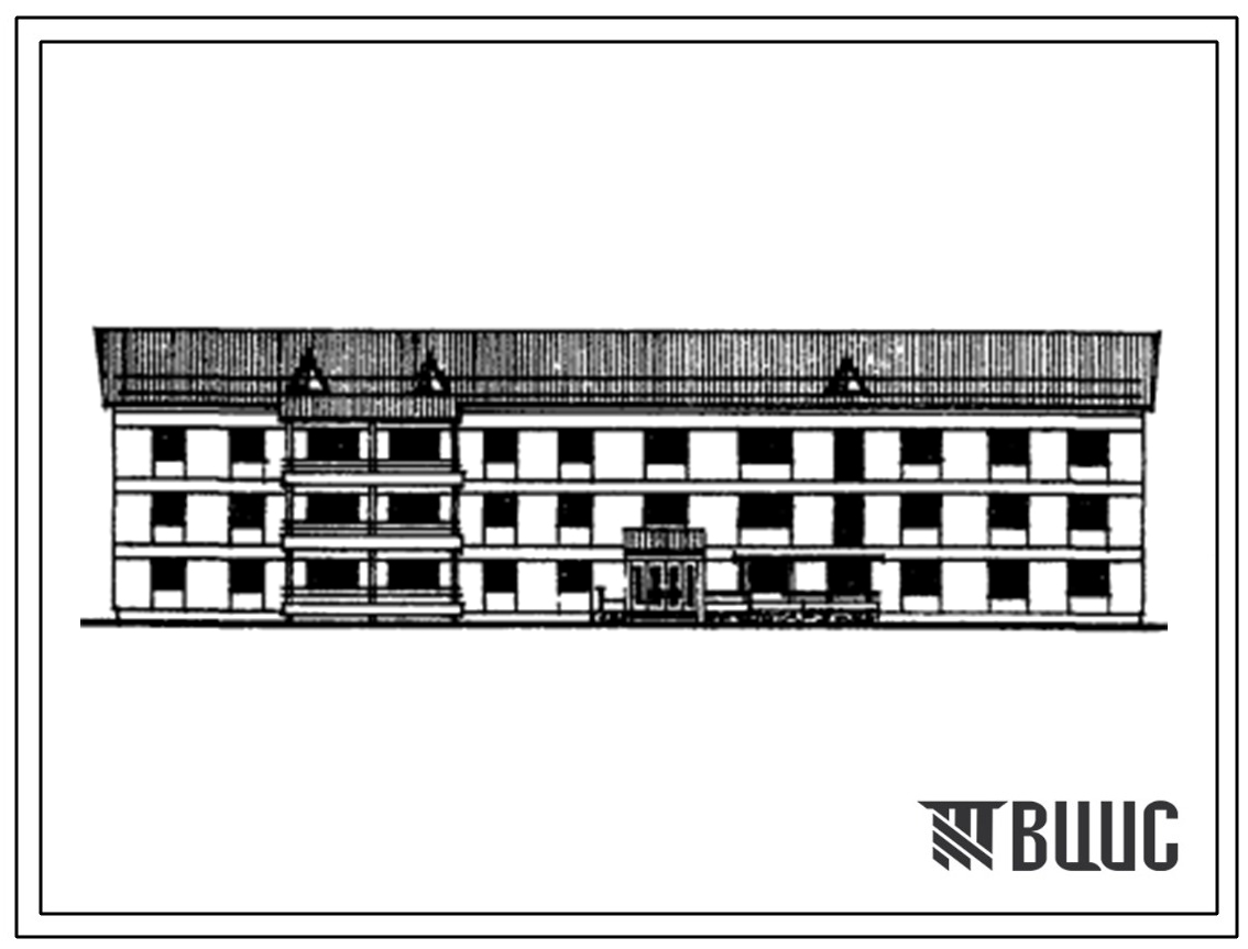 Типовой проект 163-17-50/1 Общежитие на 106 мест (со стенами из крупных легкобетонных блоков).