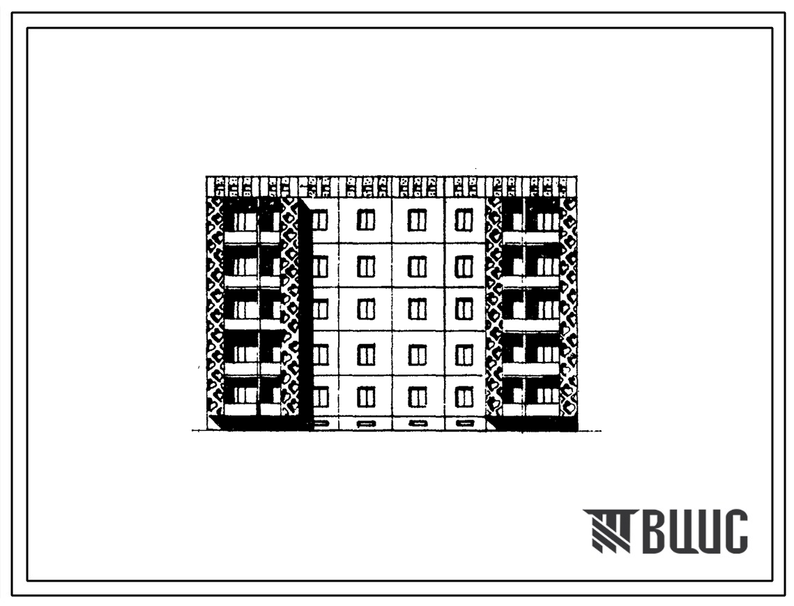 Типовой проект 105-056с/1 Пятиэтажная блок-секция рядовая на 20 квартир (двухкомнатных 4Б-10, трехкомнатных 3Б-10). Для строительства в 4Г климатическом подрайоне Казахской ССР сейсмичностью 7 и 8 баллов