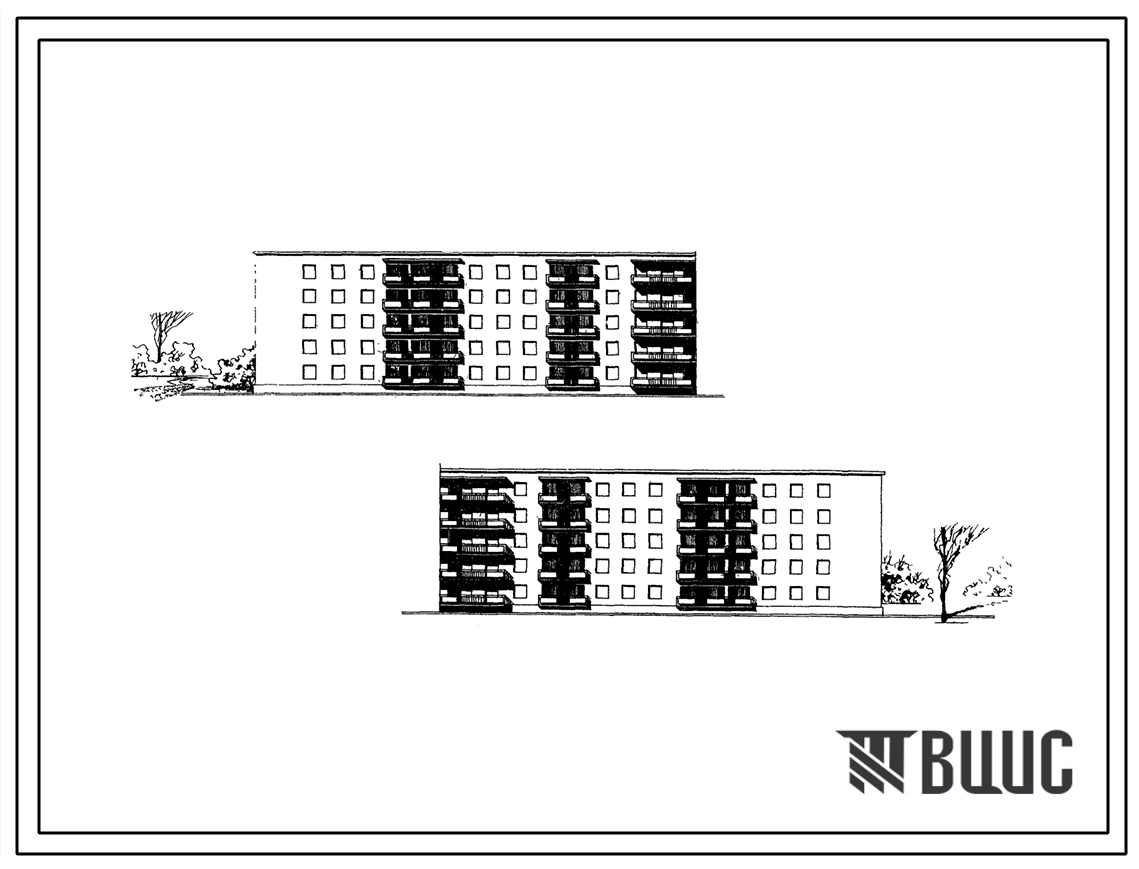 Типовой проект 115-63-14с Пятиэтажный шестисекционный жилой дом на 70 квартир (однокомнатных 1Б-10; двухкомнатных 2Б-20; трехкомнатных 3А-20; четырехкомнатных 4Б-10; пятикомнатных 5Б-10) со стенами из камня. Для строительства в 4Б климатическом подрайоне