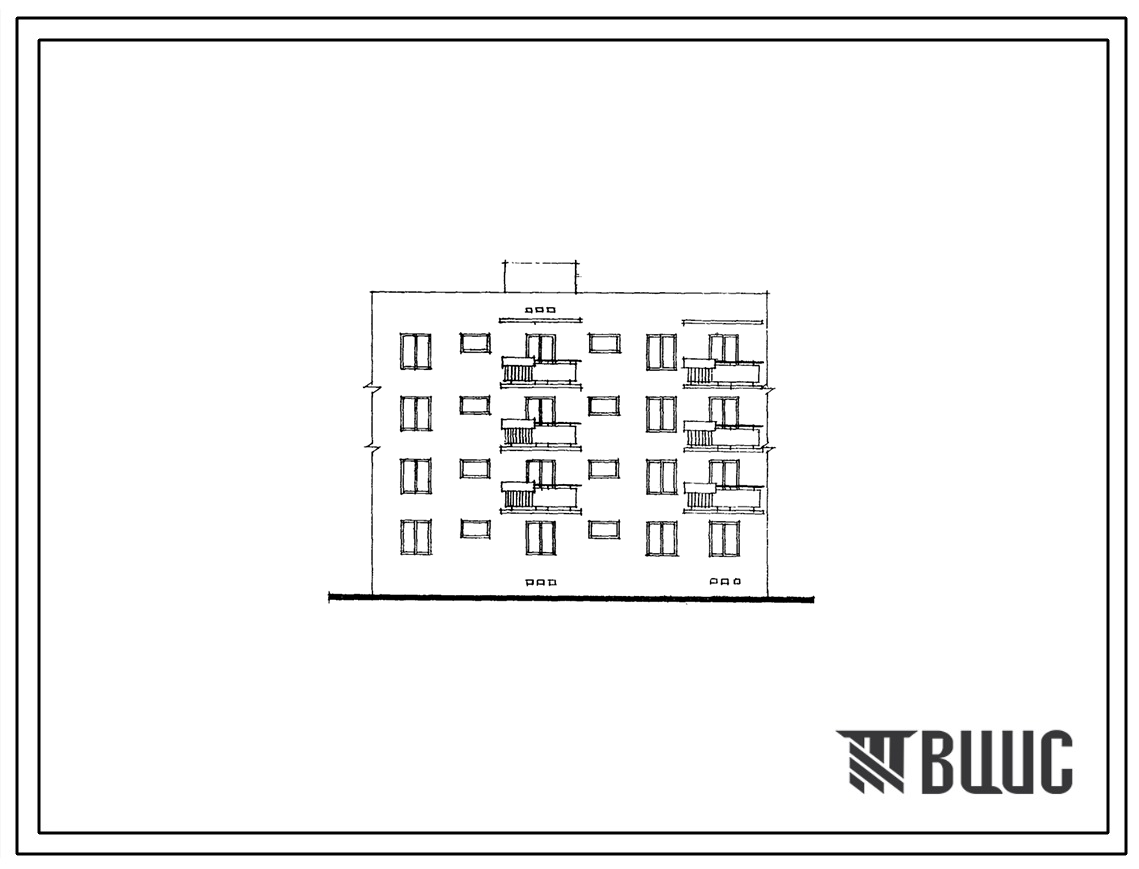 Типовой проект 109-014с Четырехэтажная одинарная блок-секция Р-2Б.5Б на 8 квартир.