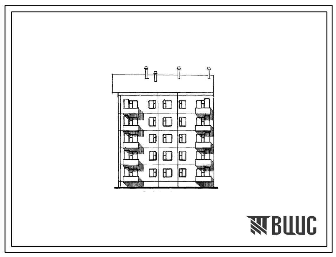 135-06с/1 Пятиэтажная блок-секция торцевая левая на 15 квартир (однокомнатных 1Б-3, двухкомнатных 2Б-5, трехкомнатных 3Б-5). Для строительства в районах сейсмичностью 7, 8 и 9 баллов в 1В климатическом подрайоне и условий строительства на трассе БАМ