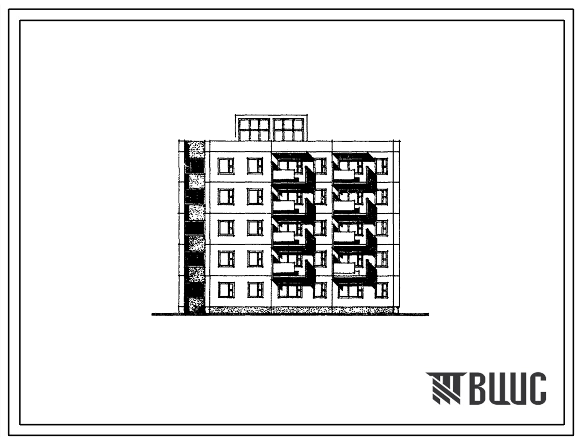 Типовой проект 72-015с/1 Блок-секция пятиэтажная 20 квартирная торцовая правая для Тувинской АССР (однокомнатных 1А-1; двухкомнатных 2Б-10; трехкомнатных 3Б-4; четырехкомнатных 4Б-5).