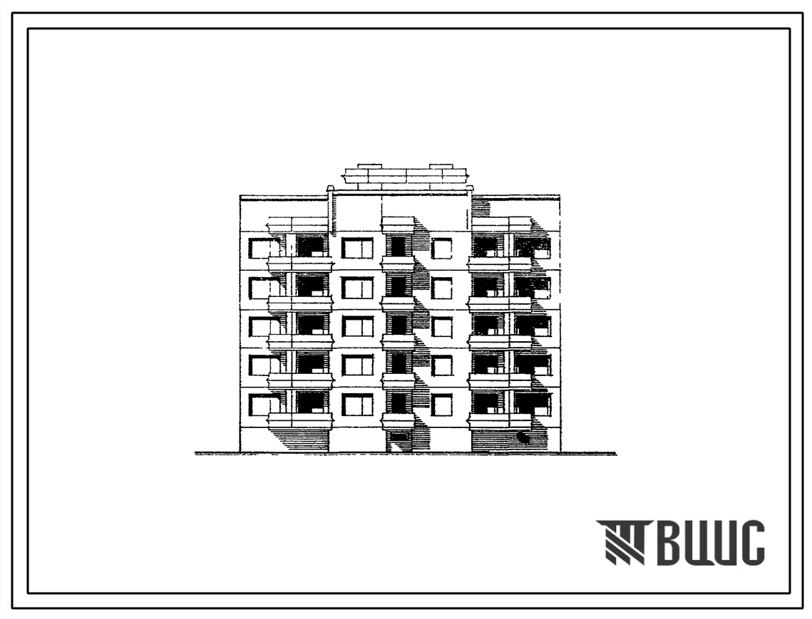 Типовой проект 120-015.2 Блок-секция рядовая-торцовая пятиэтажная 15-квартирная 1-3-3. Для городского строительства в Литовской ССР.