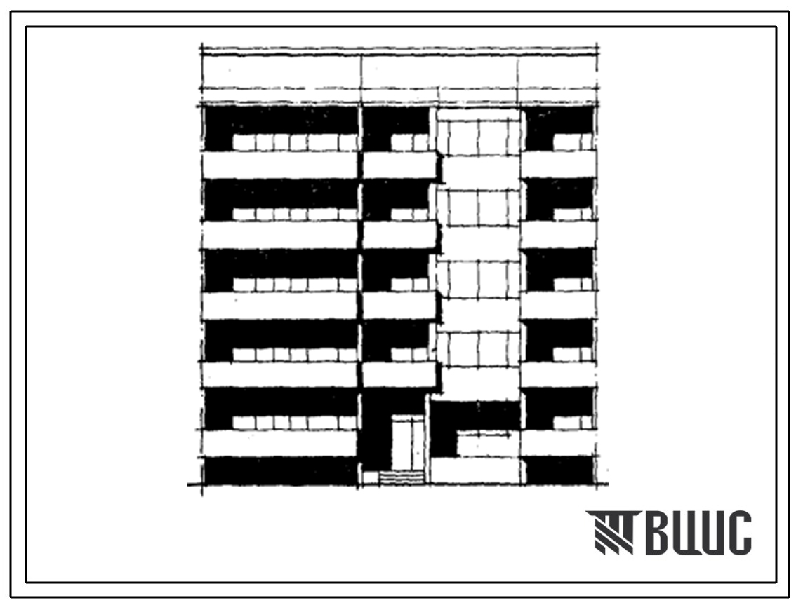 Типовой проект 104-039/1 Пятиэтажная блок-секция рядовая с торцевыми окончаниями на 14 квартир (однокомнатных 1Б-4, двухкомнатных 2Б-4, трехкомнатных 3Б-6). Для строительства во 2Б и 2В климатических подрайонах Латвийской ССР