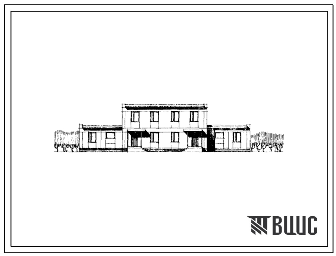 Типовой проект 143-211-25/1 Двухэтажный дом на 2 пятикомнатные квартиры в двух уровнях. Для строительства в 4А и 4Г климатических подрайонах Туркменской ССР