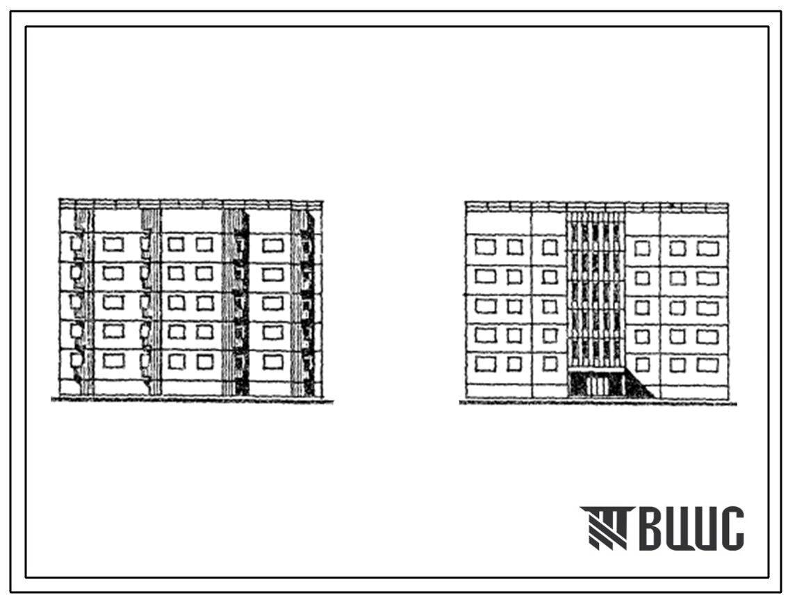 Типовой проект 93-047.13.86 Блок-секция рядовая 5-этажная 20-квартирная 2Б-2Б-3Б-3Б для строительства в г. Мурманске и Мурмаской области