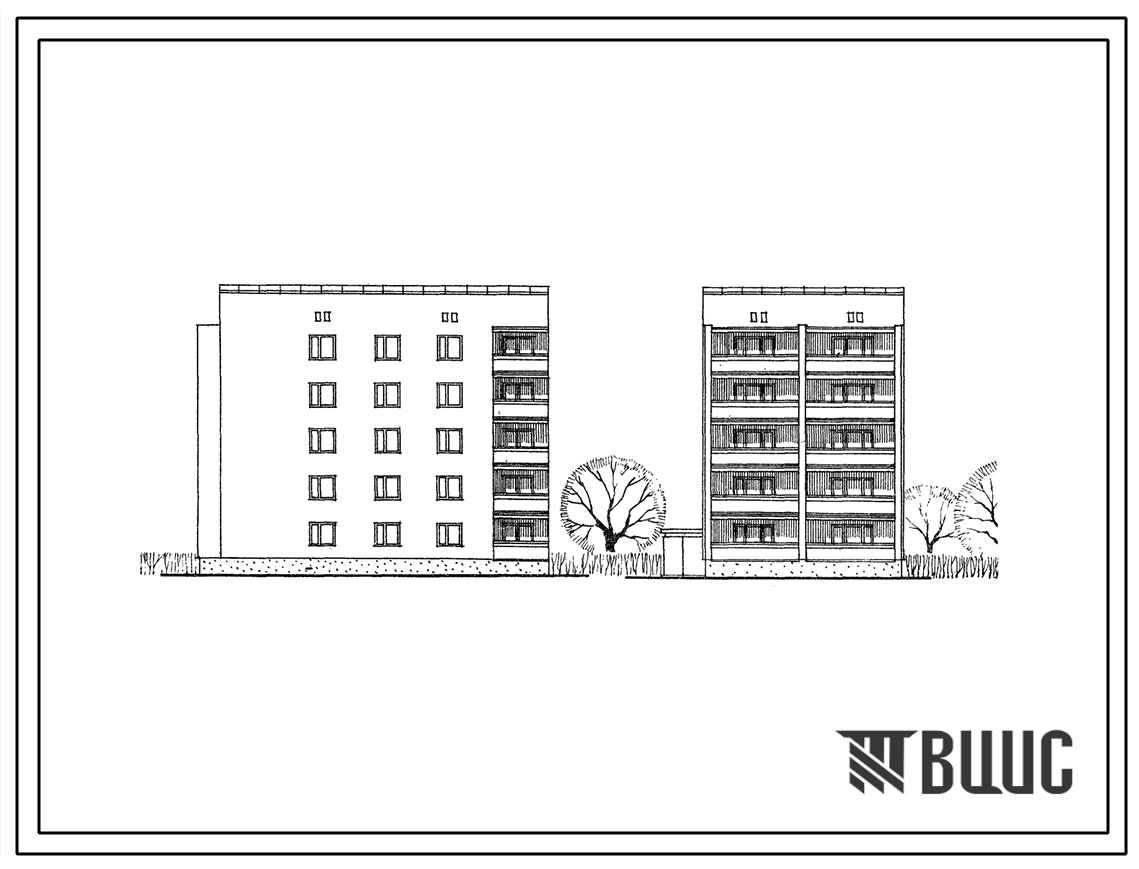 Типовой проект 87-014 Блок-секция 5-этажного дома торцевая левая на 15 квартир для строительства в 3 строительно-климатической зоне.