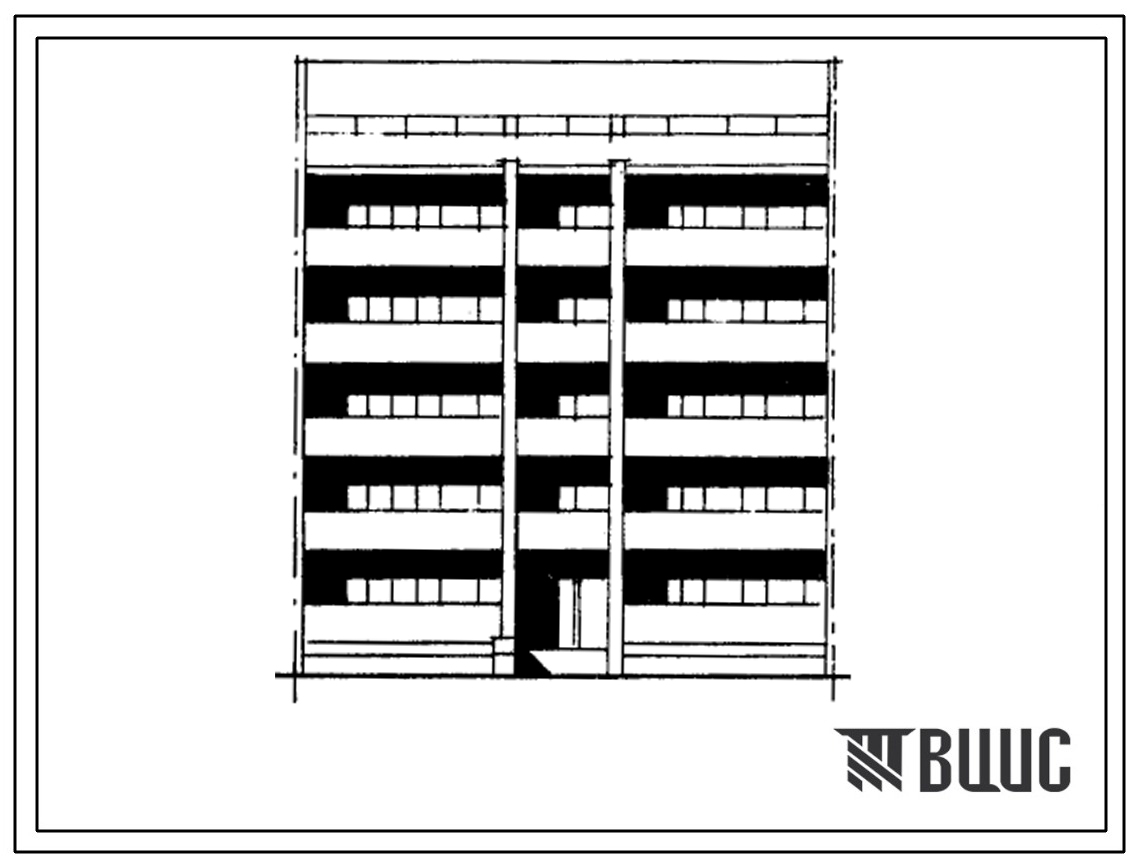 Типовой проект 103-038/1 Пятиэтажная блок-секция с торцевыми окончаниями на 10 квартир (трехкомнатных 3Б-6, четырехкомнатных 4Б-4). Для строительства во 2Б и 2В климатических подрайонах Латвийской ССР