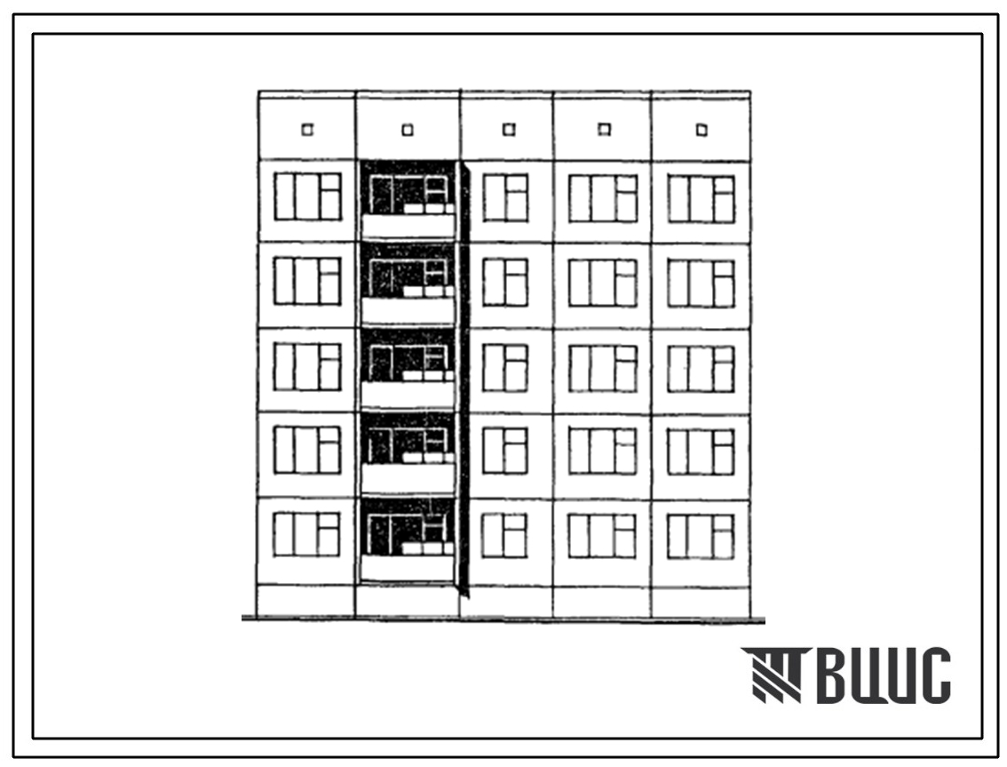 Типовой проект 121-0174.13.87 Блок-секция 5-этажная 15-квартирная рядовая левая 2-2-2. Для строительства в г.Усть-Каменогорске.