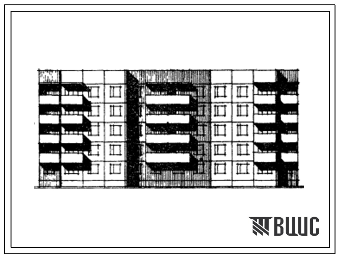 Типовой проект 91-011 5-ти этажная 30-квартирная рядовая - торцевая блок-секция 2Б.3А.3А - 2Б.3А.3А