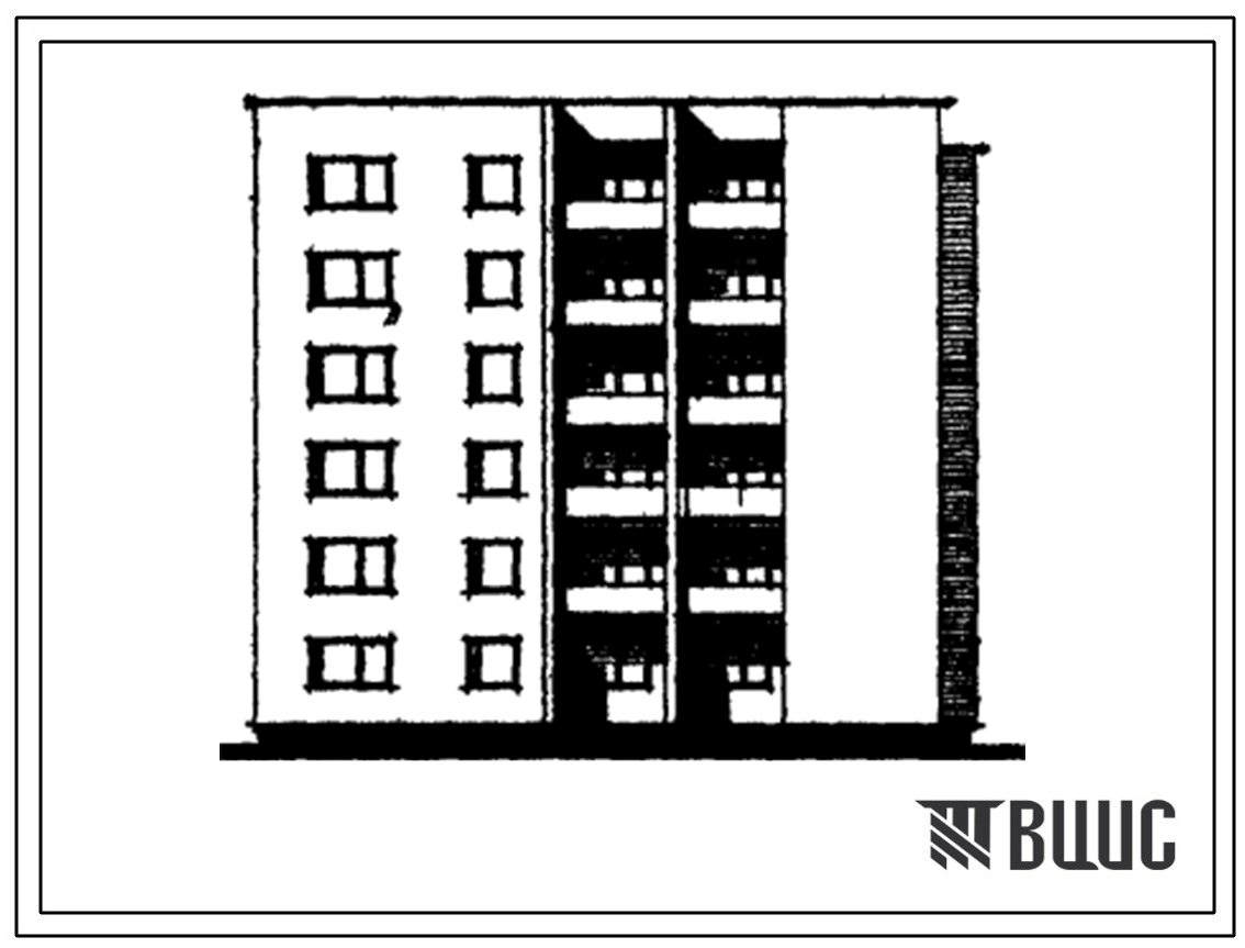 Типовой проект 117-03/1 Пятиэтажная блок-секция на 22 квартиры (двухкомнатных 2Б-16, трехкомнатных 3Б-6). Для строительства во 2В климатическом подрайоне Литовской ССР