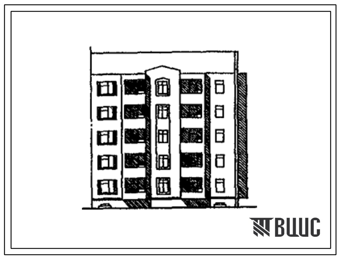 Типовой проект 175-037с.13.90 Блок-секция 5-этажная 10-квартирная 4.3 угловая правая (для республики Кыргызстан)