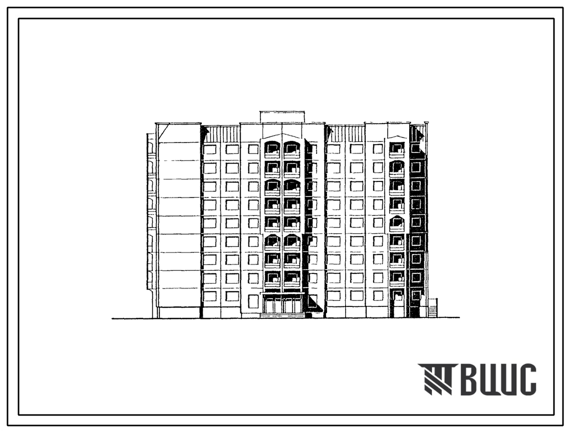 Типовой проект 90-0292.1.13.89 Блок-секция общежития 9-этажная на 322 места торцевая левая (для строительства в г. Омске и Омской области)