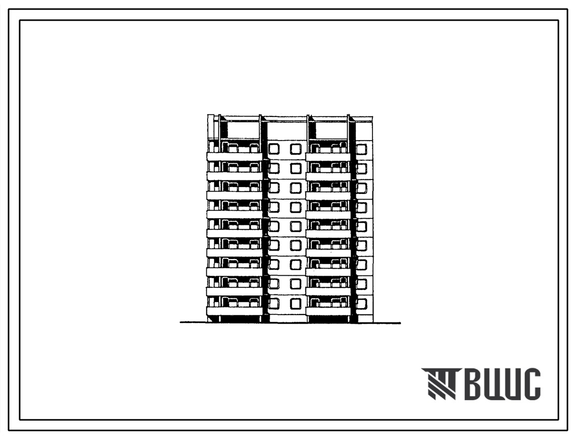 Типовой проект 135-015с.85 9-этажная торцевая левая блок-секция на 36 квартир 1Б-2Б-2Б-3Б