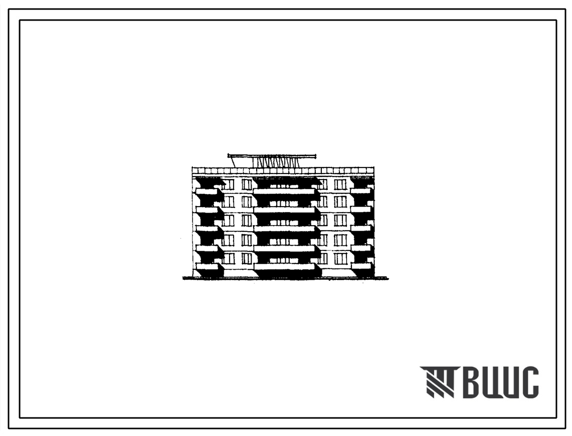 Типовой проект 67-01 Двойная блок-секция пятиэтажных  жилых домой, рядовая, на 20 квартир (двухкомнатных-5, трехкомнатных-10, четырехкомнатных-5).