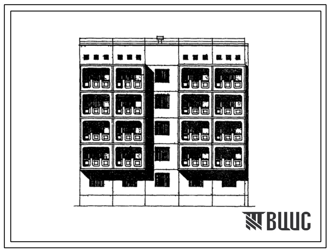 Типовой проект 183-02с.13.86 Блок-секция 5-этажная 10-квартирная торцевая правая 2Б-5Б (для Талды-Курганской области, г. Талды-Курган Казахской ССР)