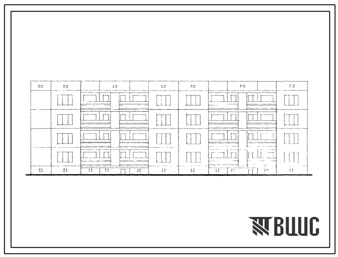 Типовой проект 127-029с Четырехэтажная блок-секция Т 5А.2Б - 4Б.3Б на 16 квартир