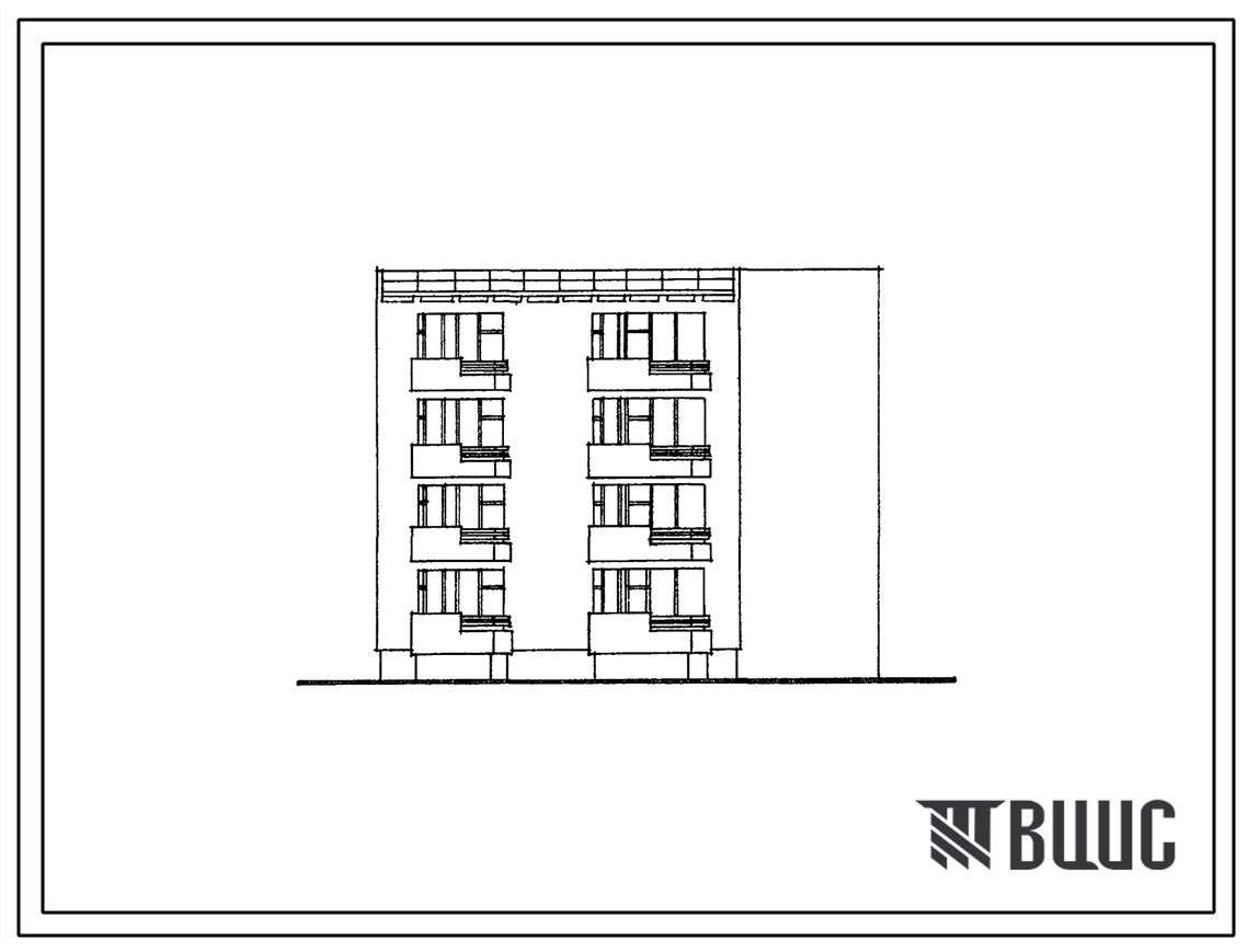 Типовой проект 155-010с Блок-секция четырехэтажная поворотная с внешним углом левая на 8 квартир. Для строительства в 4А климатическом подрайоне Таджикской ССР сейсмичностью 9 баллов на непросадочных грунтах (варианты – на гру