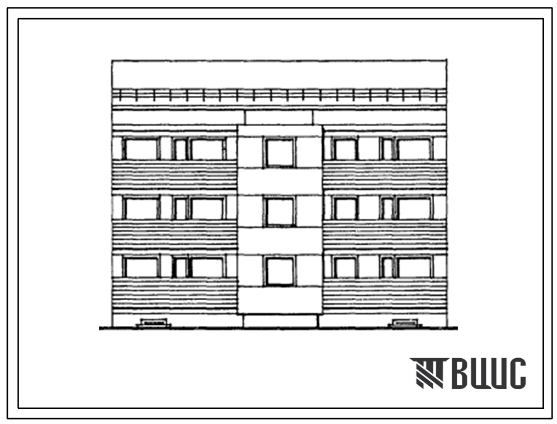 Типовой проект 104-079.13.88 Трехэтажная блок-секция полносборная рядовая на 9 квартир. Для Латвийской ССР