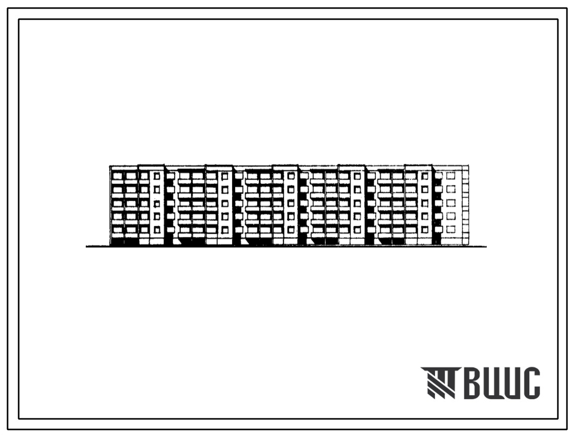 Типовой проект 1-464ЛИ-А16П Пятиэтажный пятисекционный дом на 75 квартир (однокомнатных – 15, двухкомнатных – 35, трехкомнатных – 20, четырехкомнатных 5). Секционный дом для строительства во 2В климатическом подрайоне Литовской ССР