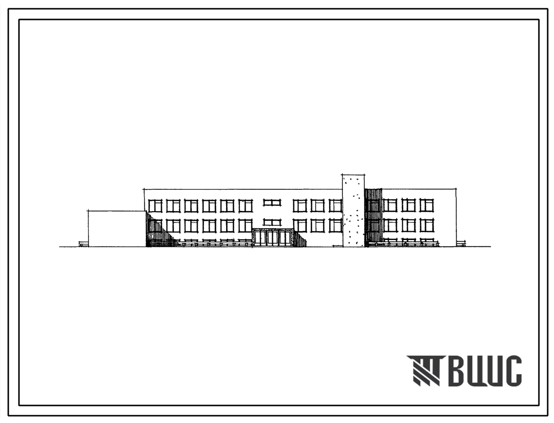 Типовой проект 224-1-182 Неполная средняя школа на 8 классов (320 учащихся) с цокольным этажом для строительства в 1В подрайоне, 2 и 3 климатических районах.