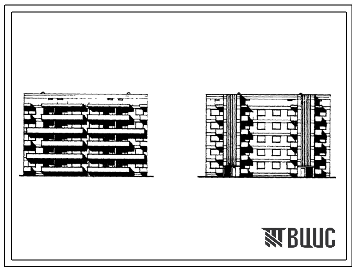 Типовой проект 67-016/75/1 5-этажная двойная блок-секция рядовая на 20 квартир 2Б.3Б-2Б.3Б