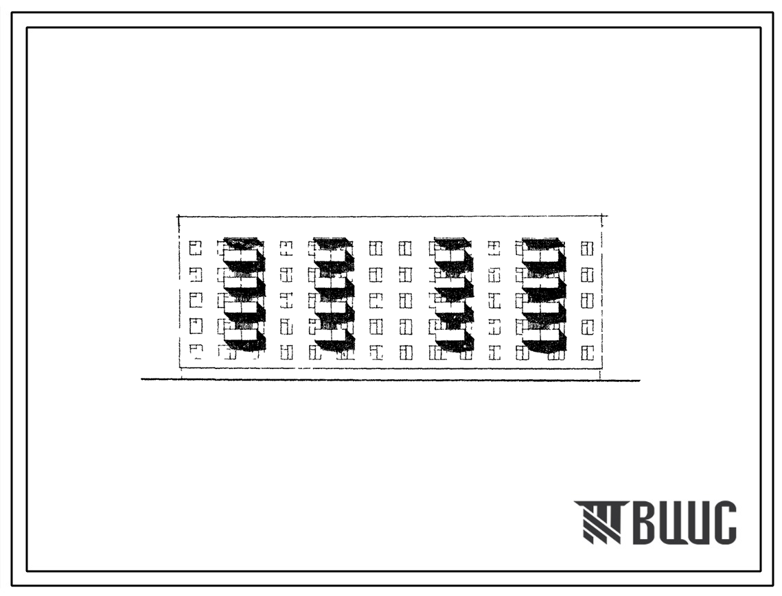 Типовой проект 114-026с Пятиэтажная блок-секция двухсекционная рядовая-торцевая на 40 квартир (однокомнатных 1Б-10, двухкомнатных 2Б-10, трехкомнатных 3Б-20) из кирпича. Для строительства в 1В и 1Д климатических подрайонах сейсмичностью 7 и 8 баллов