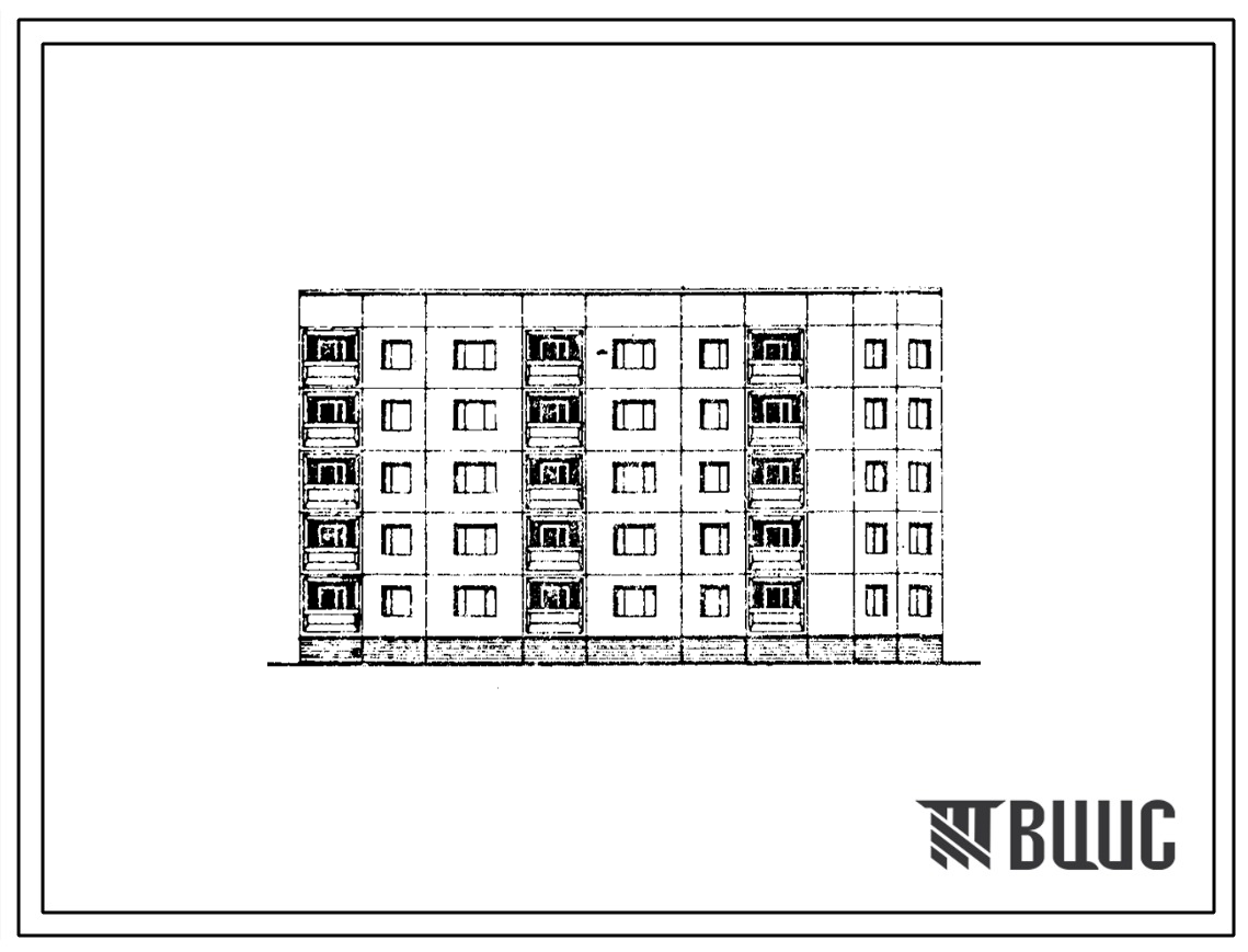 Типовой проект 97-0277с.86 Блок-секция 5-этажная 20-квартирная поворотная с внутренним углом 135 градусов правая 1Б-2Б-3Б-5Б