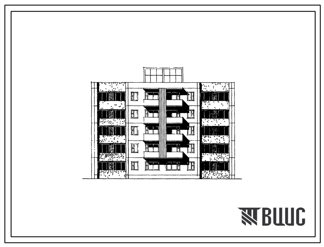 Типовой проект 72-09С/1 Пятиэтажное блок-секция рядовая левая на 19 квартир (однокомнатных 1А-5, двухкомнатных 2А-4, четырехкомнатных 4Б-4, пятикомнатных 5Б-6). Для строительства в 1А климатическом подрайоне Тувинской АССР сейсмичностью 7 и 8 баллов