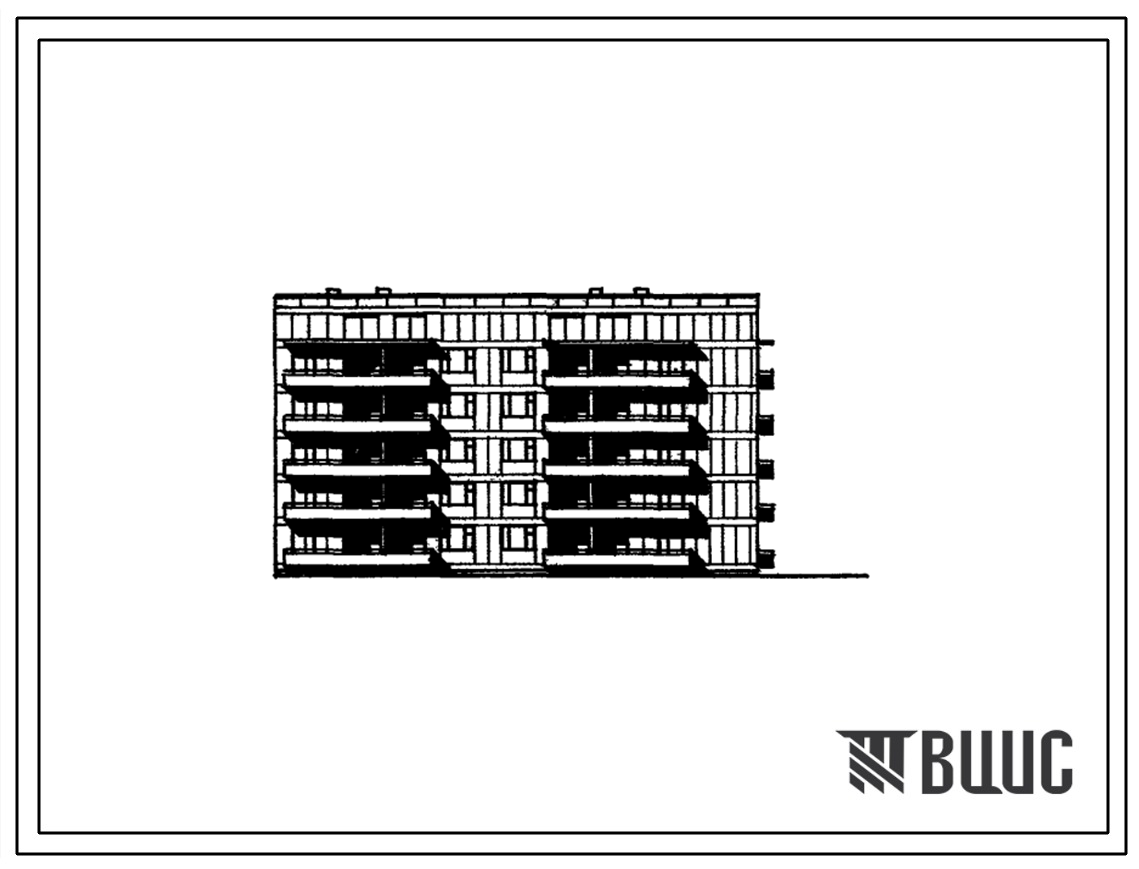 Типовой проект 67-017/75/1.2 Пятиэтажная двойная блок-секция торцовая на 25 квартир 1Б, 2Б, 3Б-2Б, 3Б (правая)
