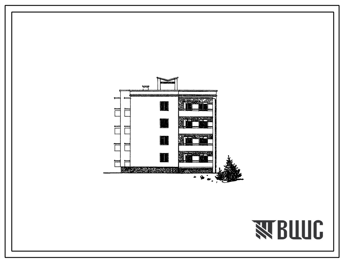 Типовой проект 114-89-30/1 Четырехэтажный односекционный 12-квартирный жилой дом с квртирами 1Б-2Б-3Б.