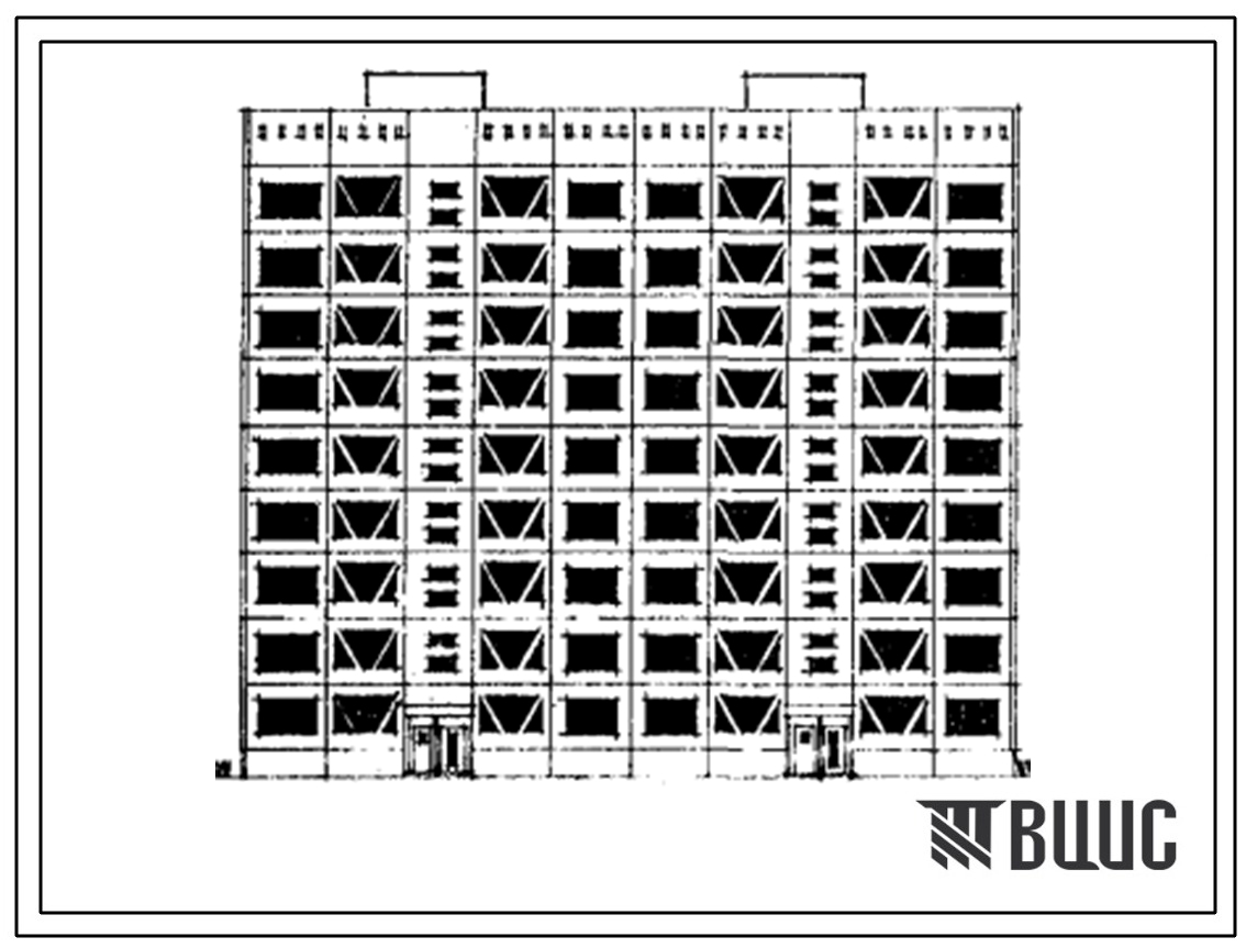 Типовой проект 158-02с/1 Блок-секция рядовая торцовая со сквозным проходом на 36 квартир (трёхкомнатных 3Б-20, четырёхкомнатных 4Б-16)