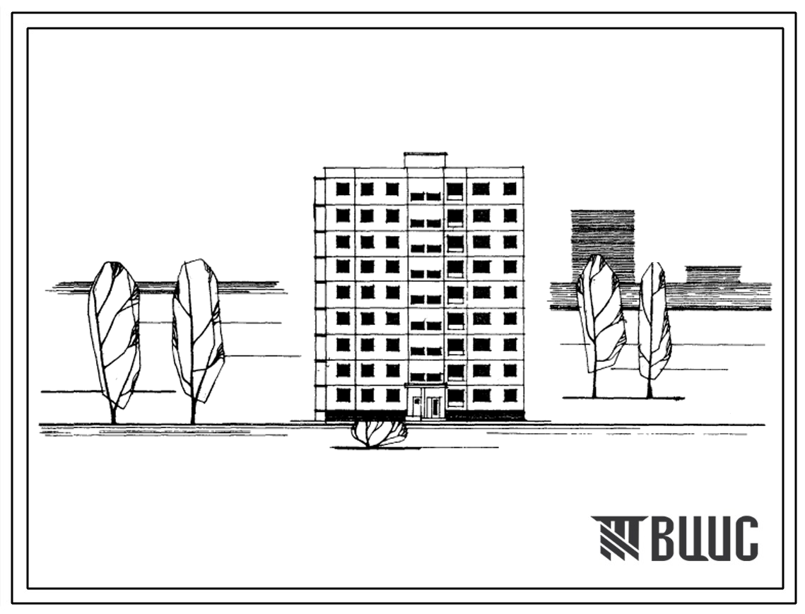 Типовой проект 92-010с 9-этажная торцевая правая блок-секция на 36 квартир для строительства в районах с сейсмичностью 7 баллов.