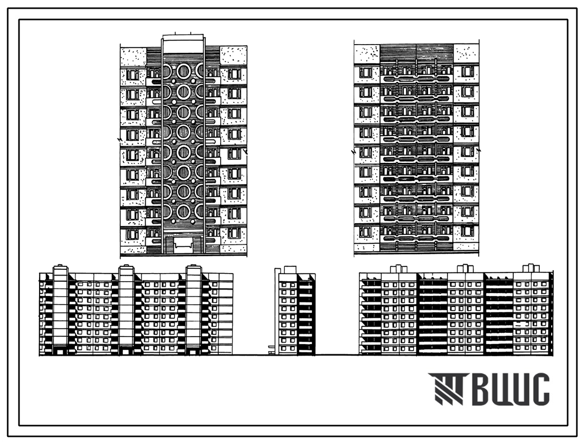 Типовой проект 152-011/1.2 9-этажная торцевая блок-секция на 36 квартир 2Б-2Б-3Б-4Б (правая)