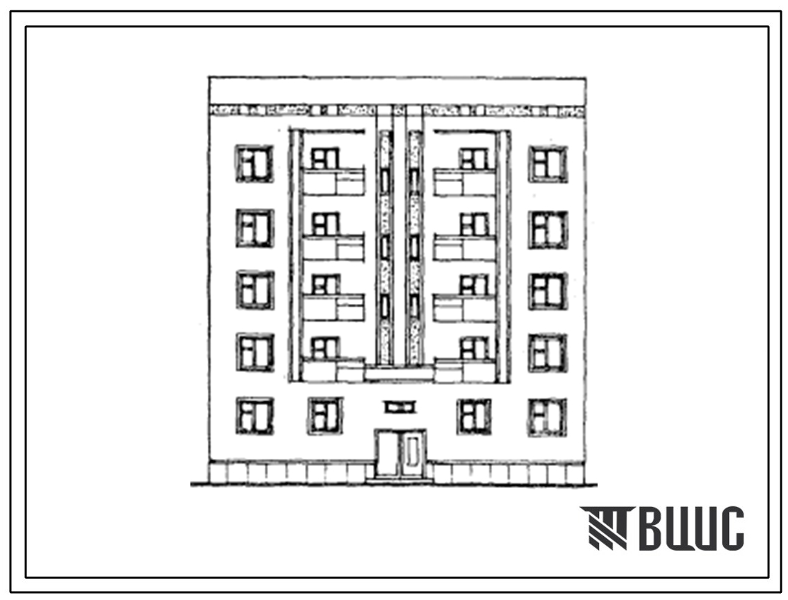 Типовой проект 70-073с.13.86 5-этажная 15-квартирная торцевая правая блок-секция 3Б-1Б-2Б. Для г. Алма-Аты