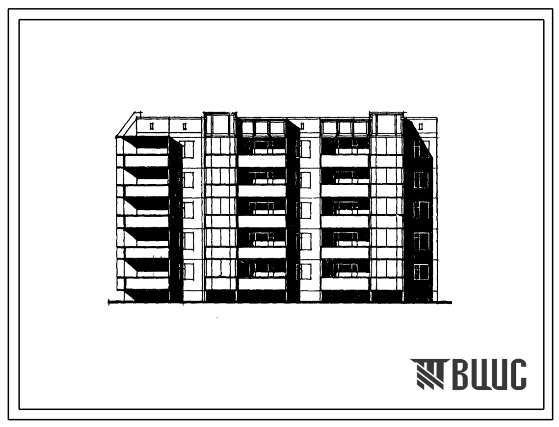 Типовой проект 97-0389с.13.89 Блок-секция 5-этажная 25-квартирная поворотная на 90 левая 1-1-2-3-3 (для строительства в г. Ангарске)